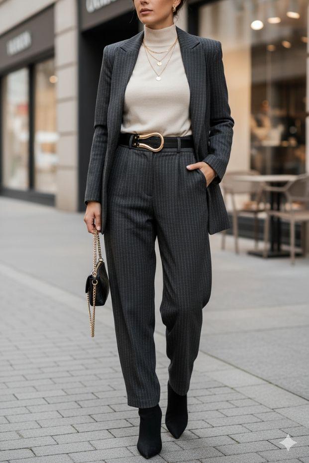 Faux Leather Belt: Black Double Strap With Gold